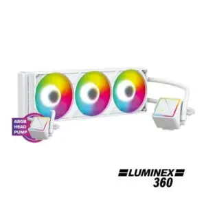 JualCUBE GAMING LUMINEX 360 ARGB AIO Liquid Cooler – WHITE