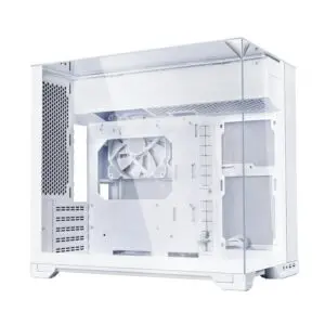 JualLian Li O11 Vision M WHITE | M-ATX PC Case with 3 Side Glass Showcase Include 1 FAN