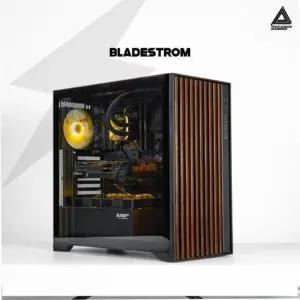 JualCasing PARADOX GAMING BLADESTORM | Aesthetic PC Case with Wooden Accent Panels – BLACK
