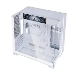 JualLian Li O11 Vision M DIGITAL WHITE | M-ATX PC Case with IPS LCD 60Hz Universal Display Include 1 FAN