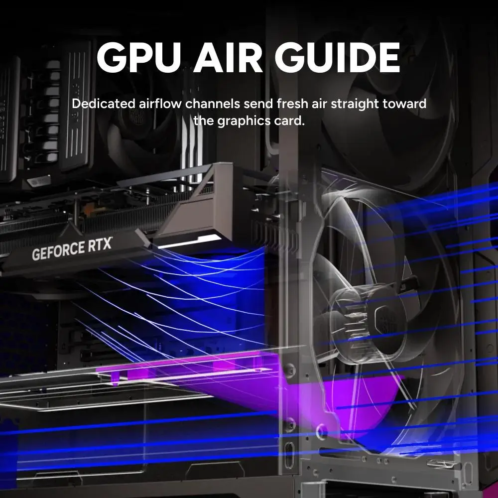 Cooler Master HAF II 500 Casing PC Gaming Mid Tower ATX Tempered Glass High Airflow Black - Image 3