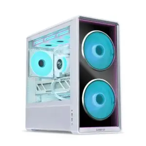 JualLian Li LANCOOL 217 INF | M-ATX PC Case Aesthetic with a Bold Infinity Mirror Include 3 FAN – WHITE
