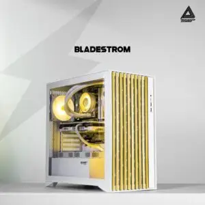 JualCasing PARADOX GAMING BLADESTORM | Aesthetic PC Case with Wooden Accent Panels – WHITE