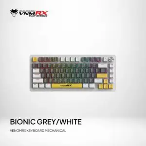 JualVenomRX BIONIC Mechanical Keyboard Gaming 75% Wired Brown Switch RGB – Grey/White