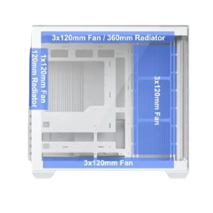 Casing VenomRX DAEMON S9 BTF WHITE - ATX Tempered Glass - WHITE - Image 3