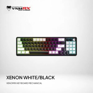 JualVenomRX XENON Mechanical Keyboard Gaming 78% Wired Brown Switch RGB – White/Black