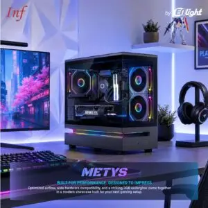 JualINFINITY METYS | M-ATX PC Case Striking Dual Tempered Glass Design Premium Look