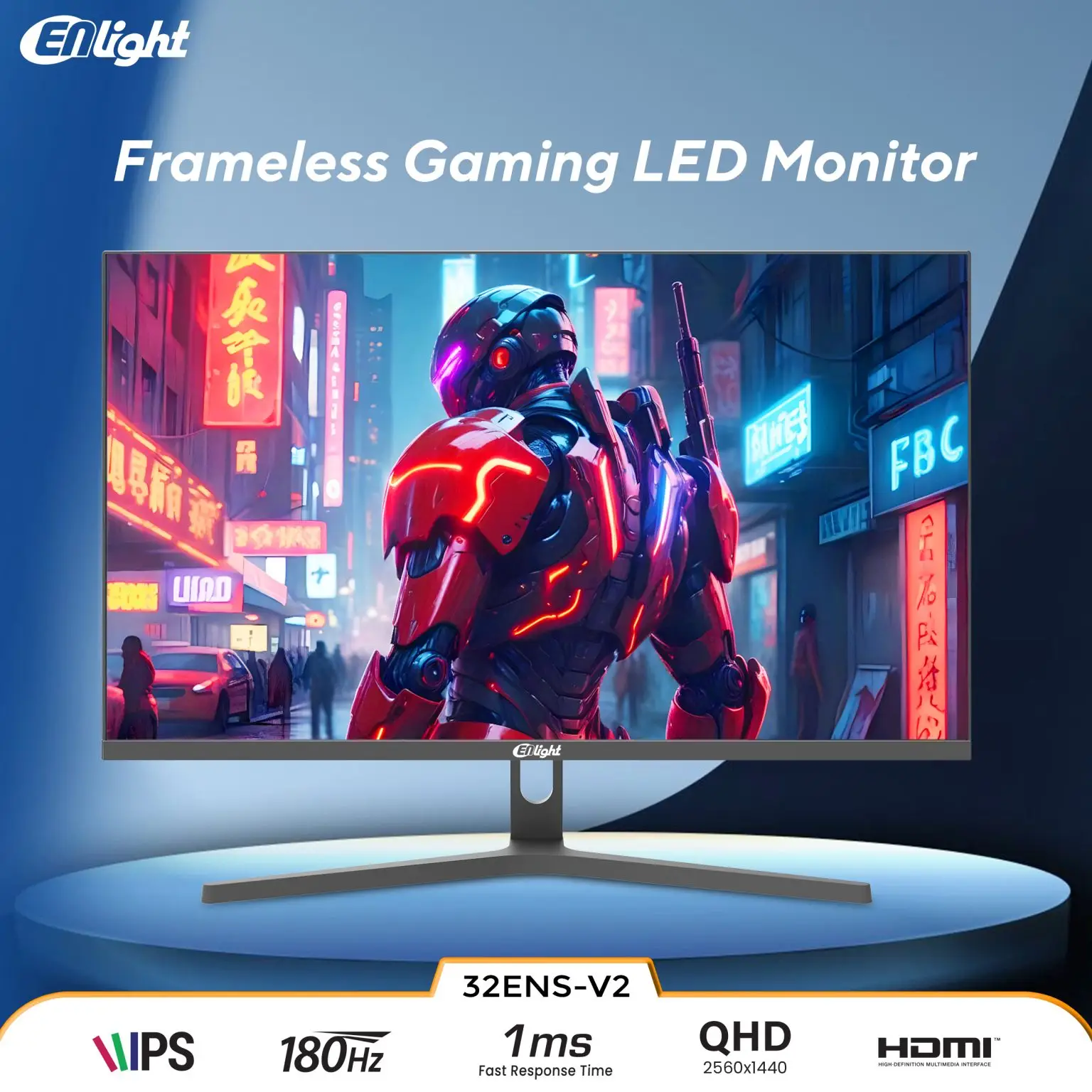 Monitor Enlight 32ENS-V2 | Frameless Gaming LED Monitor IPS 32" QHD 2560x1440 180Hz 1ms - Image 2