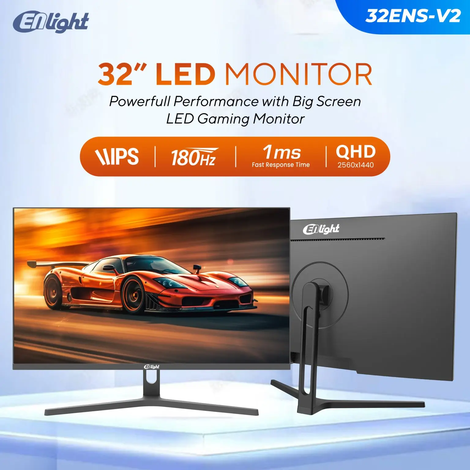 Monitor Enlight 32ENS-V2 | Frameless Gaming LED Monitor IPS 32" QHD 2560x1440 180Hz 1ms - Image 3