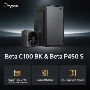 JualCasing OCYPUS BETA C100 + P450 S – M-ATX PC Case Include PSU 450W