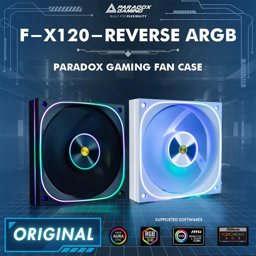 PARADOX GAMING F-X120 REVERSE ARGB | Fan Casing 120mm ARGB - WHITE