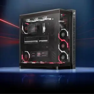 JualASUS ROG CRONOX GR801 ARGB BLACK | E-ATX Gaming Case Dual TG Curved with 9.2″ LCD Screen Include 4 FAN