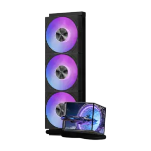 JualPCCOOLER / PC Cooler DX360 ARGB Display – 4″ Dual Screen High-Performance Liquid Cooler Black