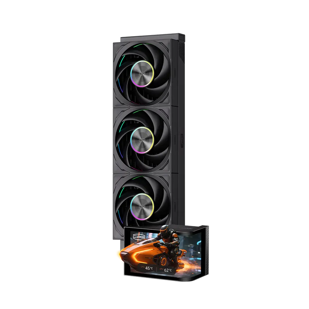 PCCOOLER / PC Cooler DV360 ARGB Display - 6.67" Curved High-Performance Liquid Cooler - BLACK