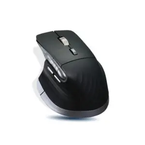 JualRexus Flow QZ30 Black Mouse Wireless Ergonomic Silent Click with AeroSpin Wheel & Horizontal Scroll Mode