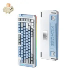 JualMCHOSE X75 V2 Mechanical Keyboard Blue 75% with Icy Creamsicle Switch MDA Profile