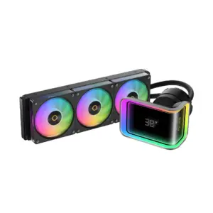 JualOCYPUS Delta L36 Elite ARGB Digital Black | AIO Liquid Cooler 360mm with Curved Display for Real Time CPU GPU Monitoring