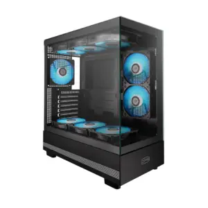 JualPCCOOLER / PC Cooler C3 Q500 – ATX Panoramic View Case with Tempered Glass – Black