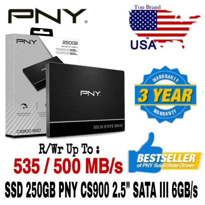 SSD PNY CS900 250GB - 2.5" SATA 3
