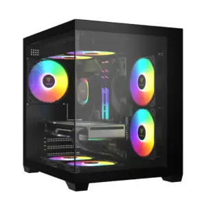 JualGAMDIAS AURA GC101M ARGB Micro Tower Case with 5 Fan Tempered Glass