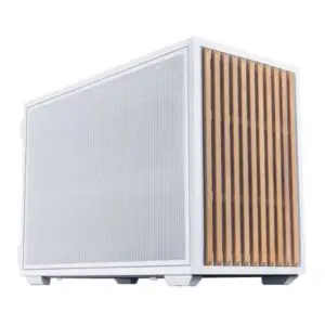 JualLian Li B4-mATX Wood – PC Case M-ATX Include 2 Fan – White
