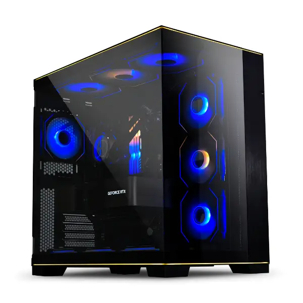 Lian Li Dynamic EVO RGB | E-ATX Panoramic PC Case TG with RGB Lighting - Black