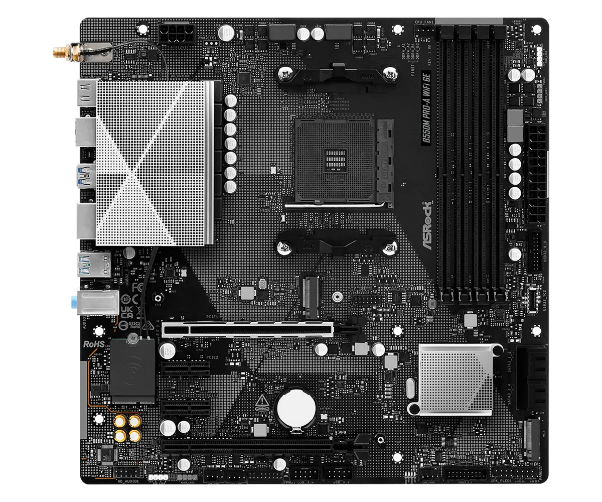 ASROCK B550M PRO-A WIFI 6E (Socket AM4, B550, Type-C) - Image 2