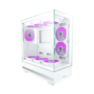 JualPCCOOLER / PC Cooler C3 Q500 – ATX Panoramic View Case with Tempered Glass – White