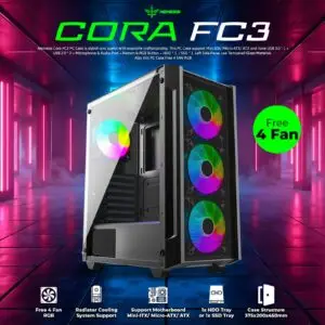 JualNEMESIS CORA FC3 – M-ATX PC Case Include 4 Fan