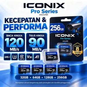 JualICONIX Micro SD 256GB MicroSDXC Class 10 UHS-I U3 V30 A1 100Mbps