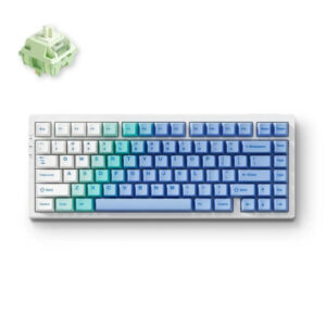 JualMCHOSE G75 PRO Arctic Snow Mechanical Keyboard 75% with Matcha Latte Switch V2 Cherry Profile