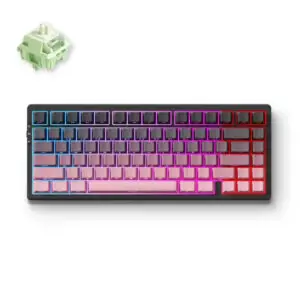 JualMCHOSE G75 PRO Black Pink Mechanical Keyboard 75% with Matcha Latte Switch V2 Cherry Profile
