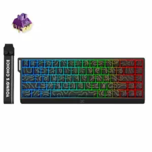 JualMCHOSE Ace68 Hall Effect Magnetic e-Sport Black Topographic | Keyboard Gaming Wired TTD Dragon Lord Magnetic Switch 65% Layout Cherry Profile