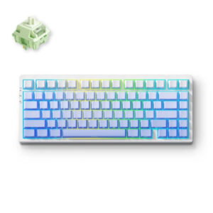 JualMCHOSE G75 PRO Glacier Gradient Mechanical Keyboard 75% with Matcha Latte Switch V2 Cherry Profile