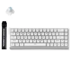 JualMCHOSE Ace68 e-Sport Magnetic Switch Keyboard 65% White with Ice Blue Switch Cherry Profile